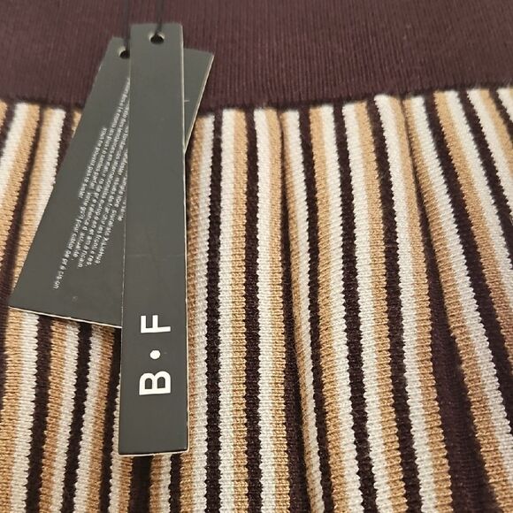 Tan and Brown Pleated Midi A-Line Skirt - Picture 2 of 16